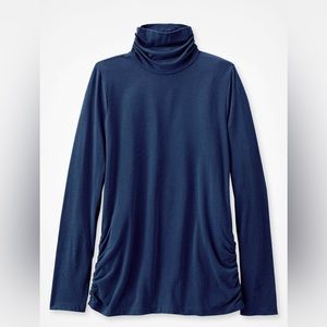 NWT Coldwater Creek Turtleneck PrimaKnit M navy
